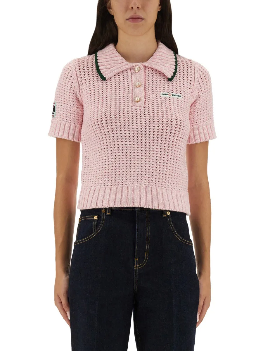 Cotton Mouliné Polo Shirt sold by Wanan Luxury