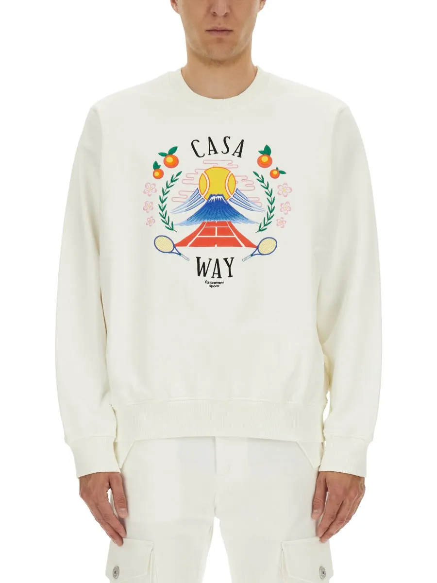 Sweatshirt With "Home Way Mountain" Embroidery sold by Wanan Luxury