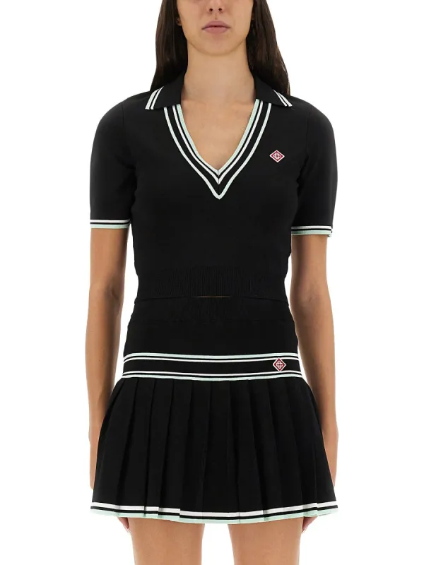 Viscose V-Neck Polo Shirt sold by Wanan Luxury