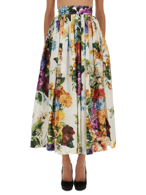 Flower Bouquet Print Skirt sold by Wanan Luxury