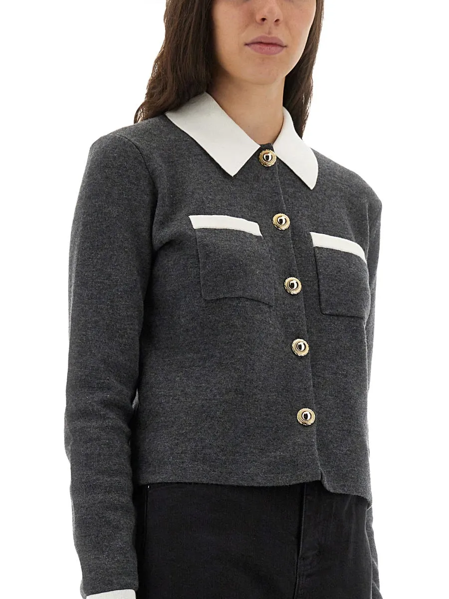 Cardigan With Contrasting Collar sold by Wanan Luxury product image thumbnail 4