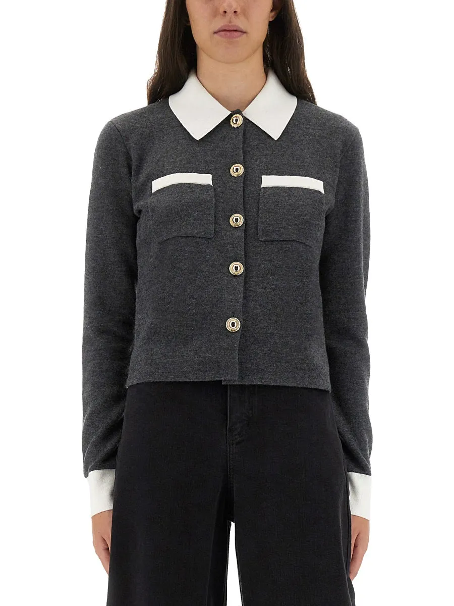 Cardigan With Contrasting Collar sold by Wanan Luxury
