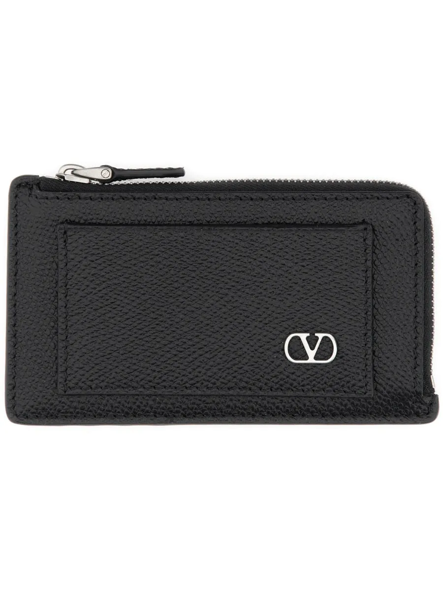 "Vlogo Signature" Leather Coin Purse sold by Wanan Luxury