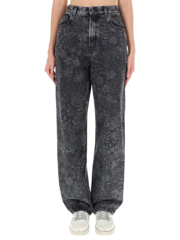 Jeans With Floral Pattern made by Golden Goose