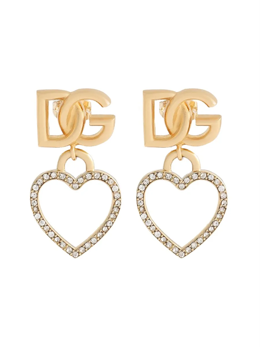 Stud Earrings With Hearts And Logo sold by Wanan Luxury