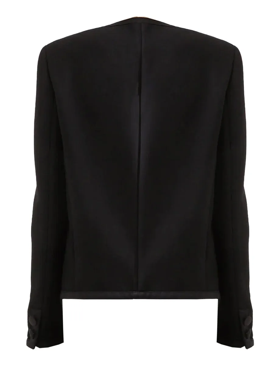 Double Crepe Single-Breasted Jacket sold by Wanan Luxury product image thumbnail 5