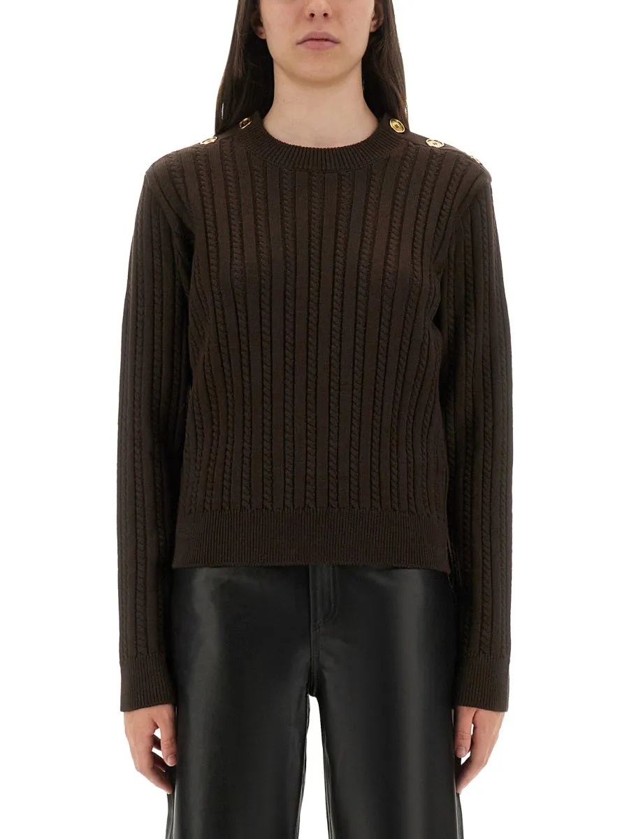 Wool Sweater With Button Detail sold by Wanan Luxury