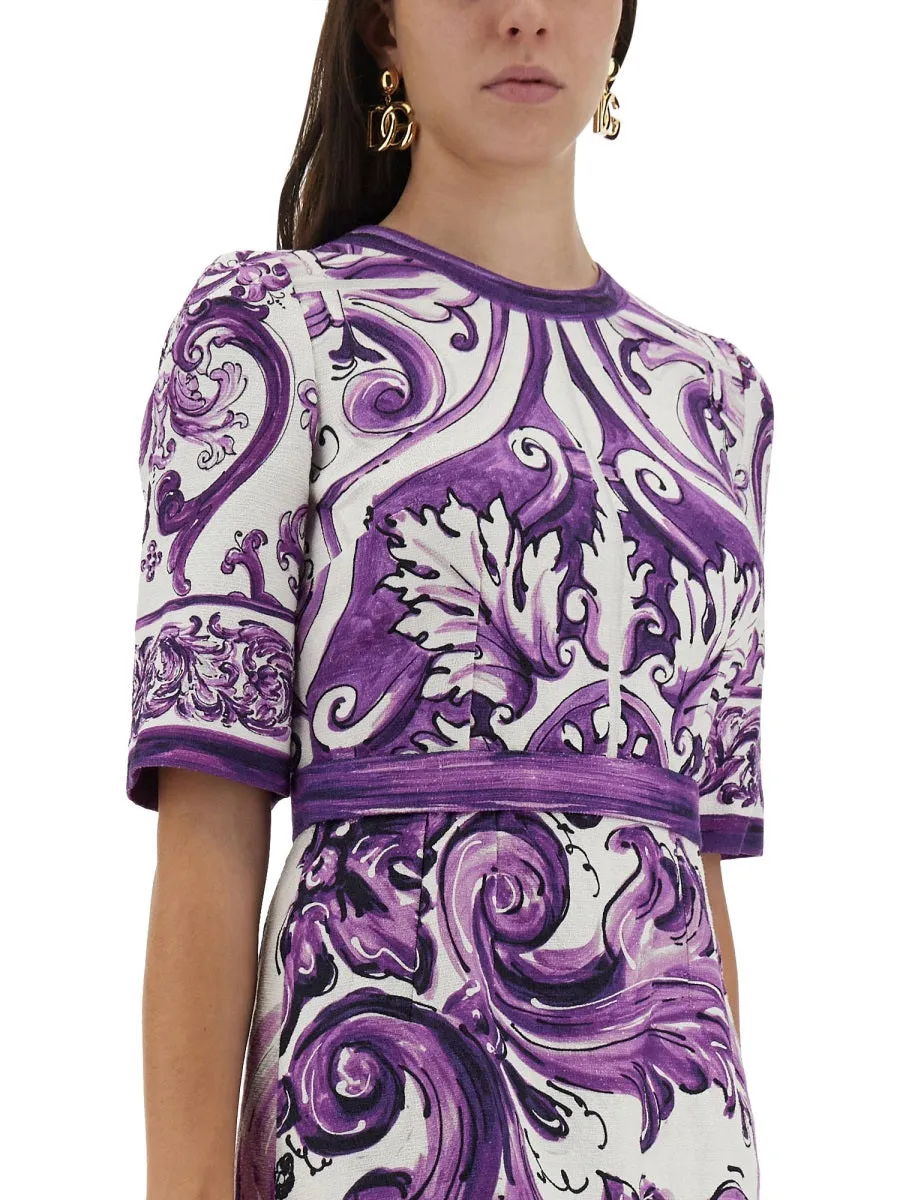 Majolica Print Mini Dress sold by Wanan Luxury product image thumbnail 4