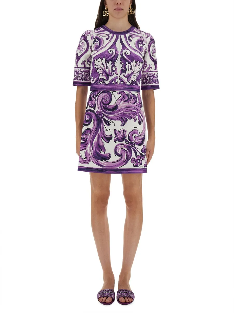 Majolica Print Mini Dress sold by Wanan Luxury