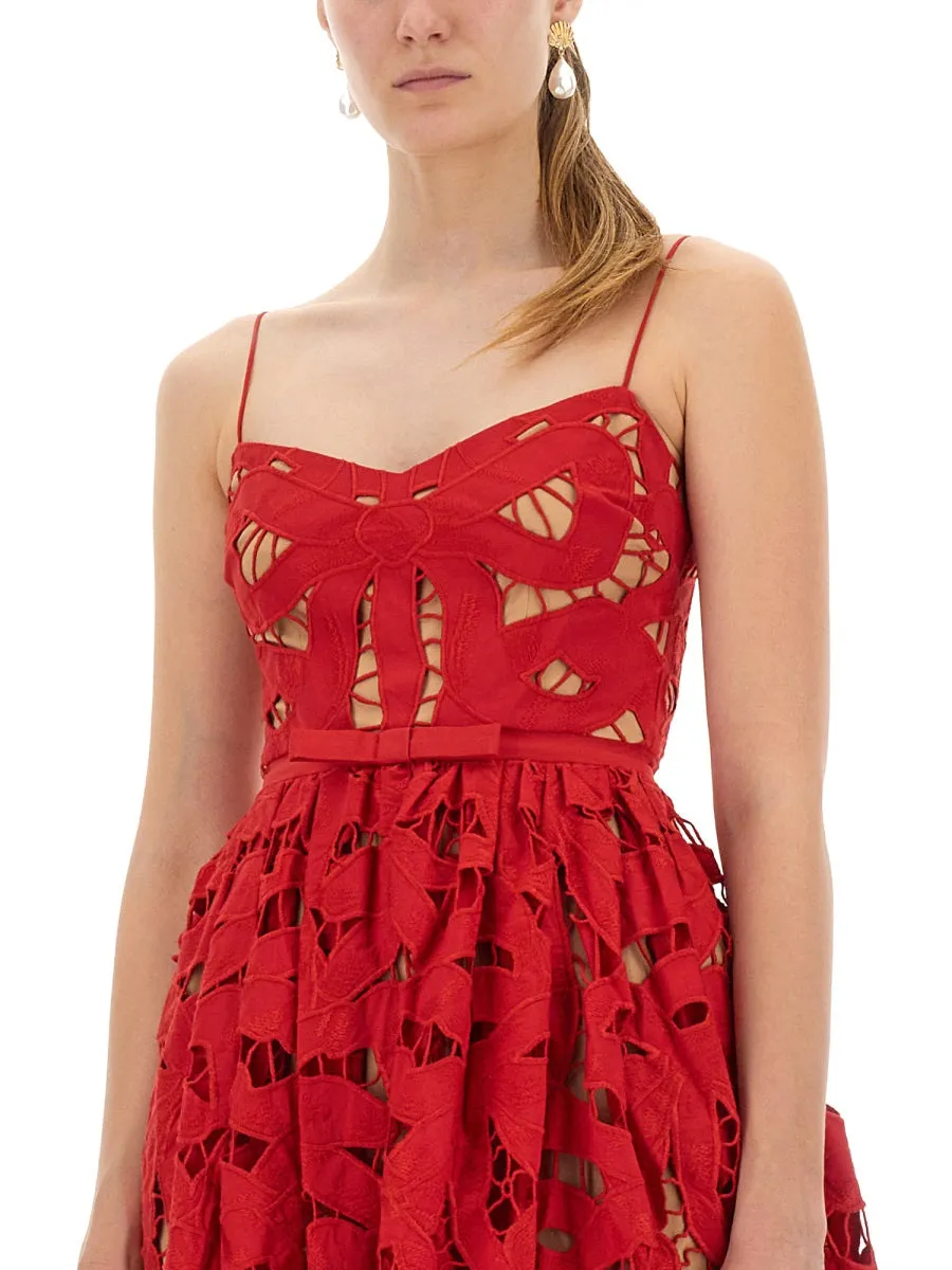 Embroidered Midi Dress With Bow sold by Wanan Luxury product image thumbnail 4