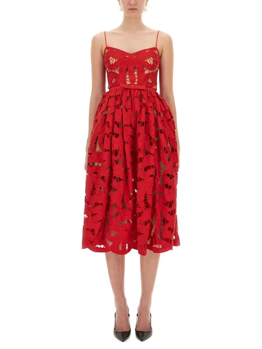 Embroidered Midi Dress With Bow sold by Wanan Luxury