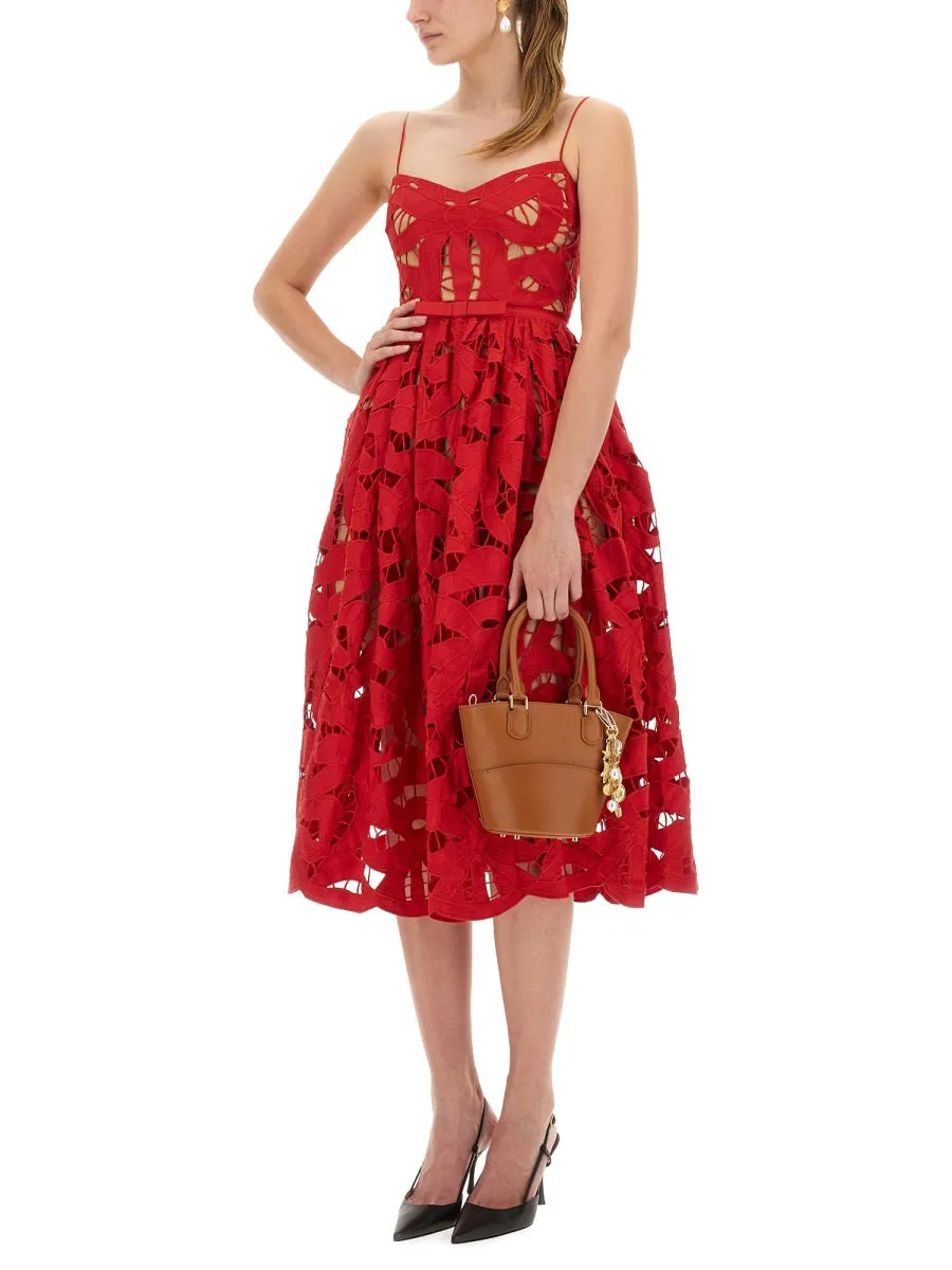 Embroidered Midi Dress With Bow sold by Wanan Luxury product image thumbnail 2
