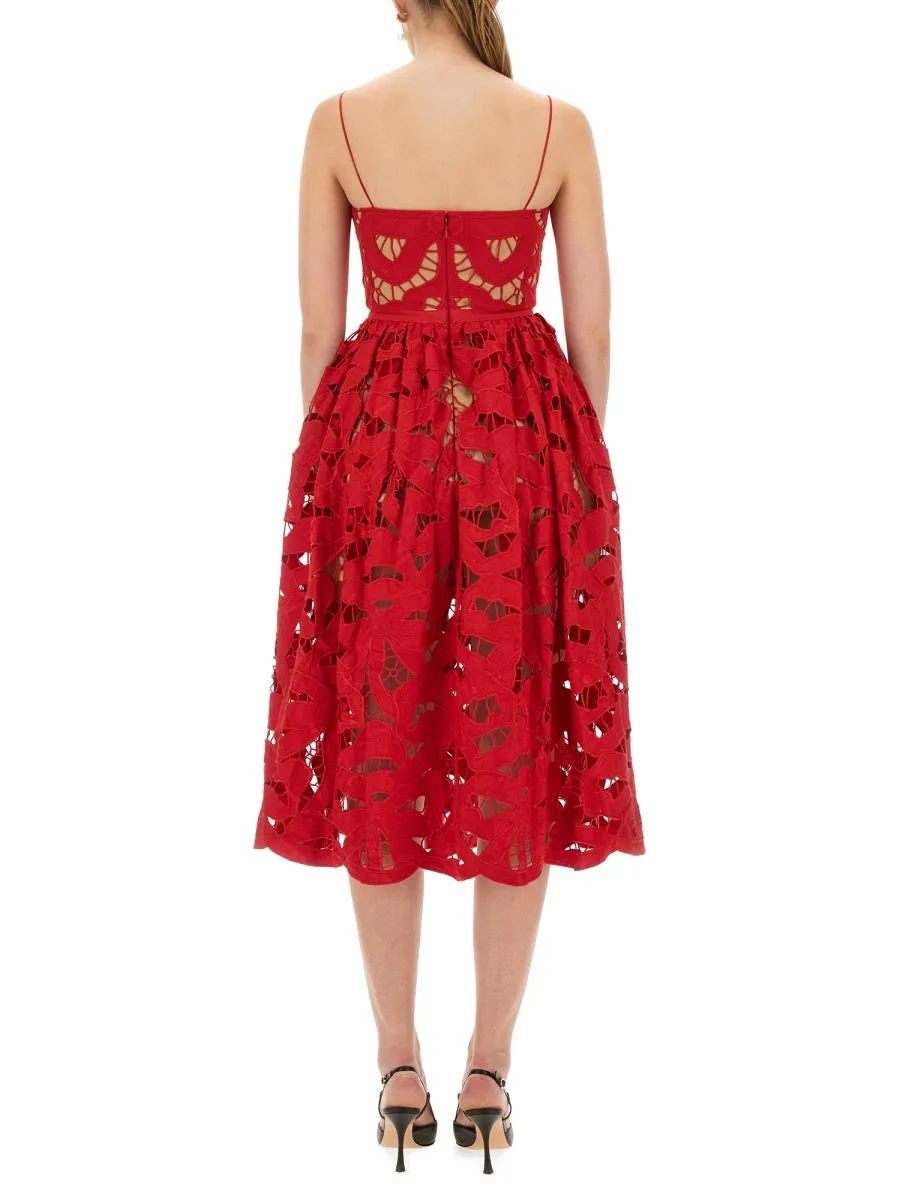 Embroidered Midi Dress With Bow sold by Wanan Luxury product image thumbnail 3