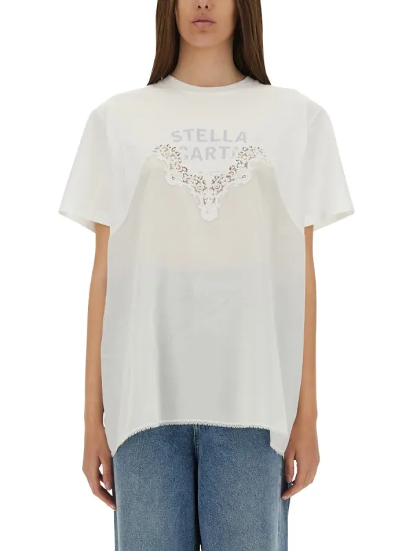 T-Shirt With Lace Insert made by Stella McCartney