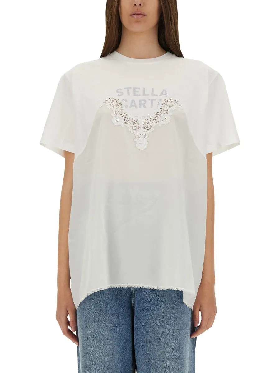T-Shirt With Lace Insert sold by Wanan Luxury