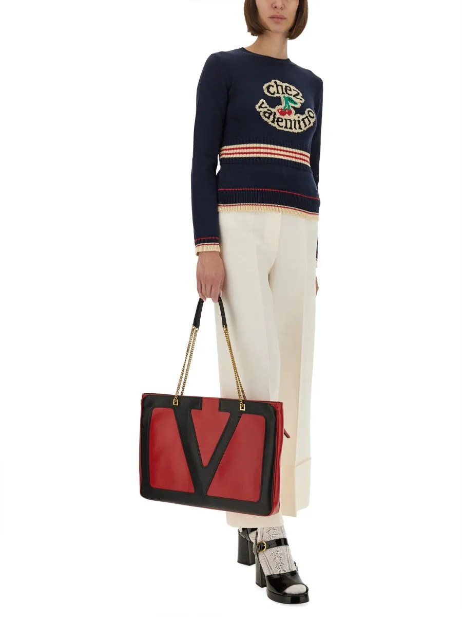 "Chez Valentino" Cotton Sweater sold by Wanan Luxury product image thumbnail 2