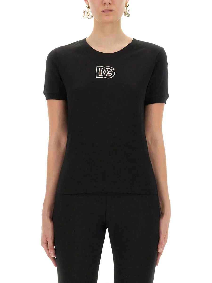 Jersey T-Shirt With Dg Logo Embroidery sold by Wanan Luxury