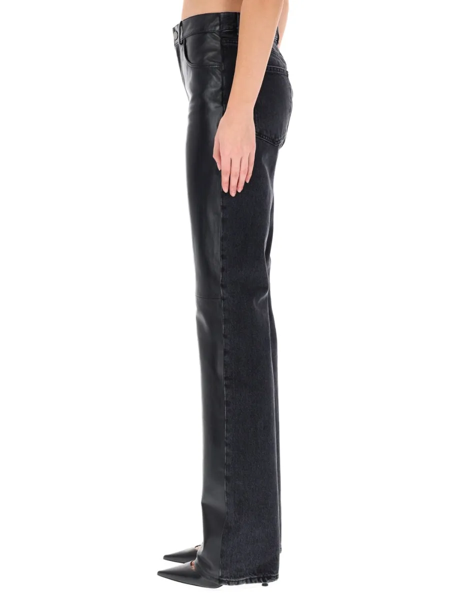 "Star Black Denim & Leather" Pants sold by Wanan Luxury product image thumbnail 3