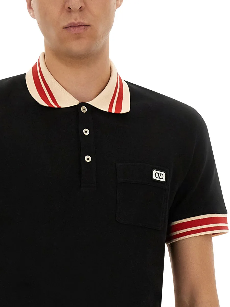 Cotton Pique Polo Shirt With "Vlogo" Patch sold by Wanan Luxury product image thumbnail 4