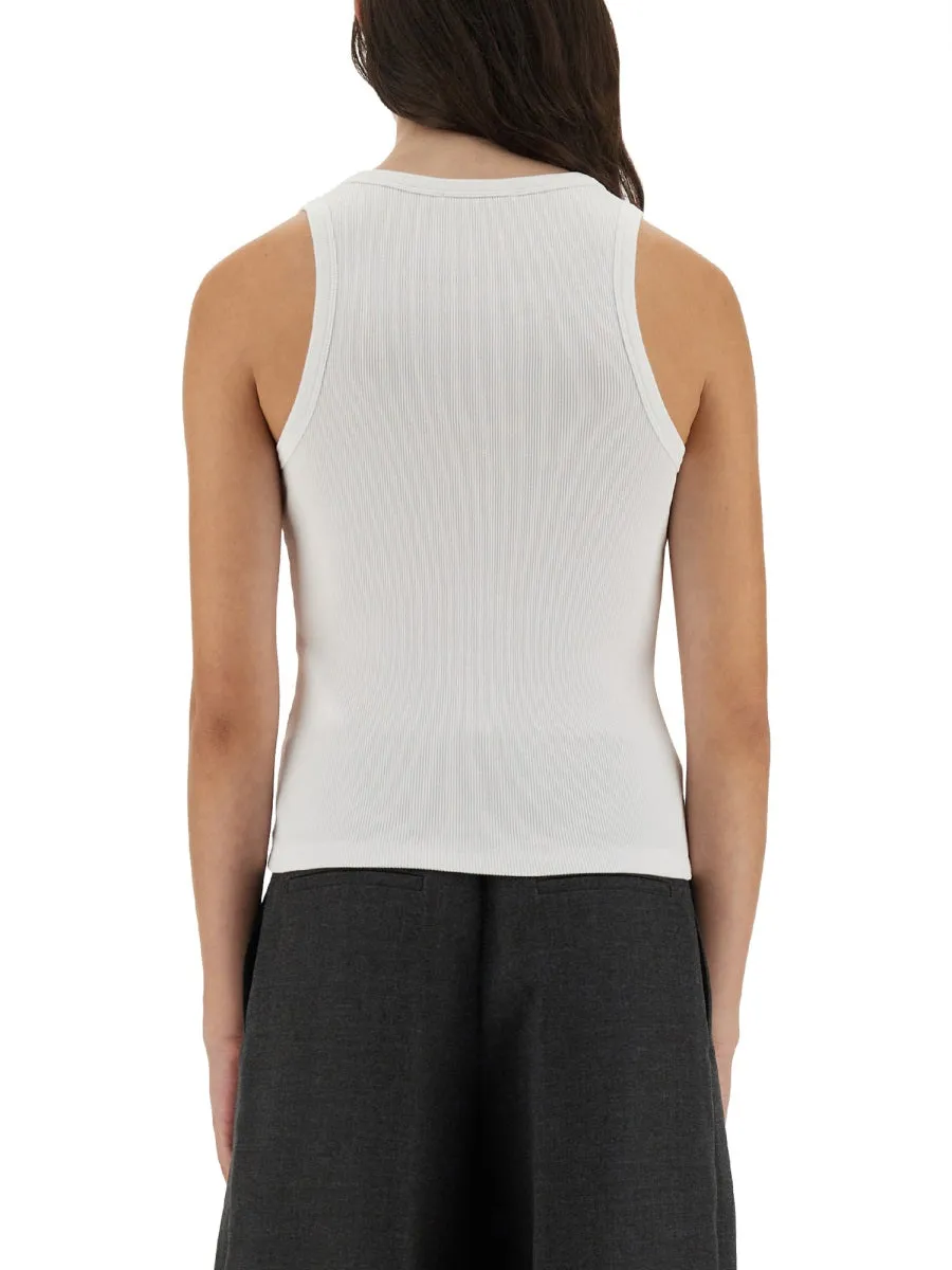 Slim Tank Top With Logo Print sold by Wanan Luxury product image thumbnail 3