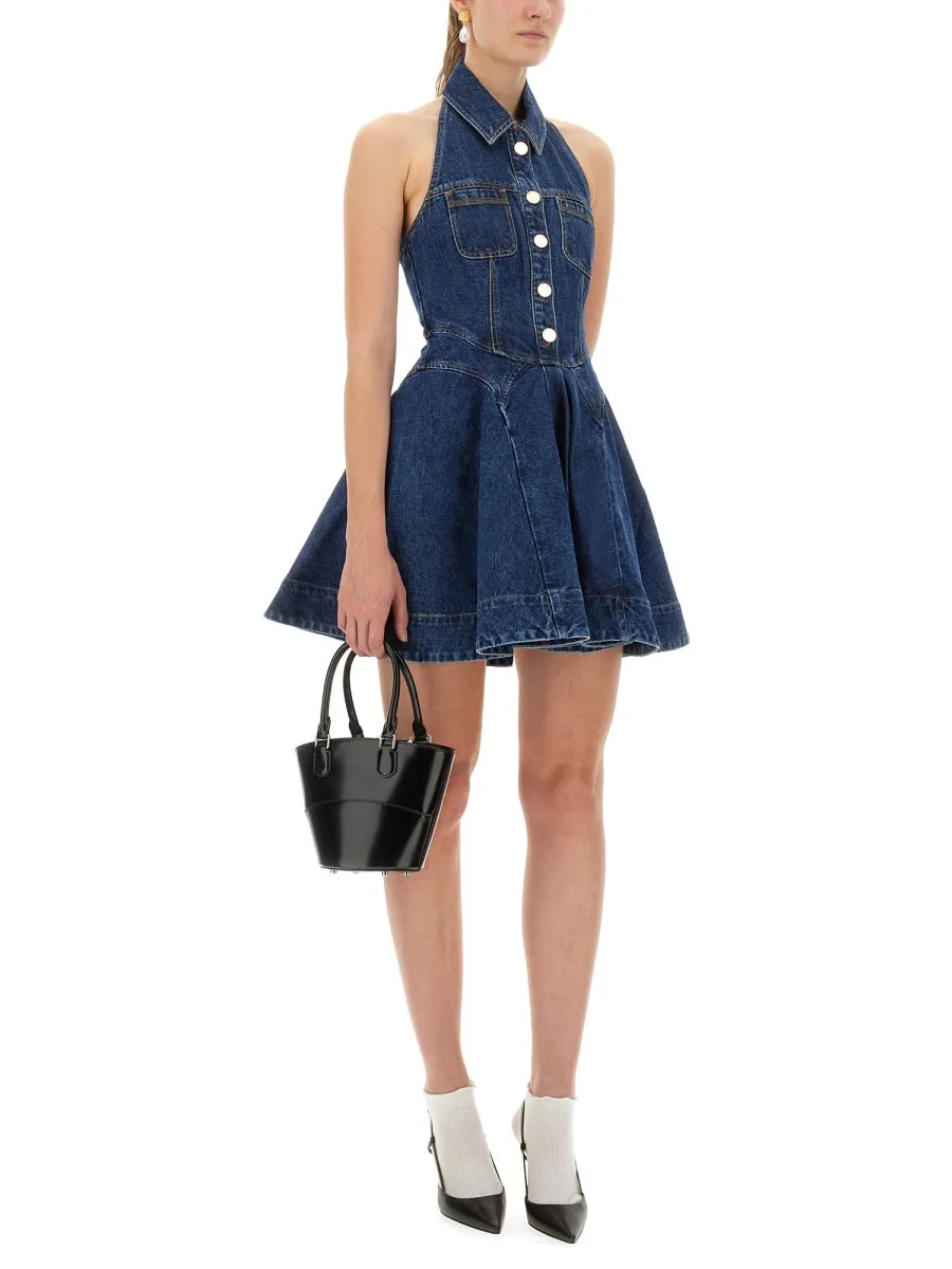 Denim Flared Mini Dress sold by Wanan Luxury product image thumbnail 2