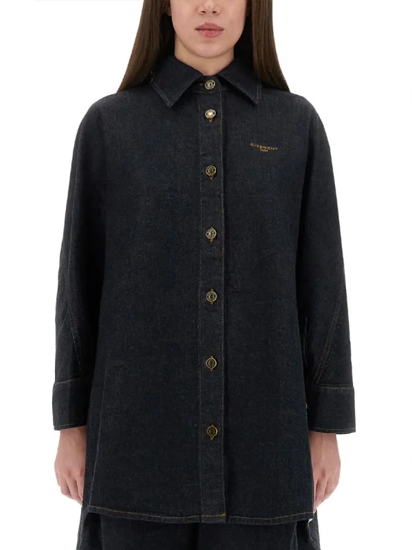Denim Shirt With Embroidery sold by Wanan Luxury