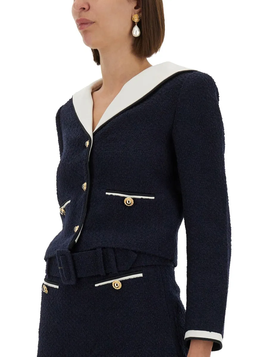 Boucle Jacket With Contrasting Neckline sold by Wanan Luxury product image thumbnail 4