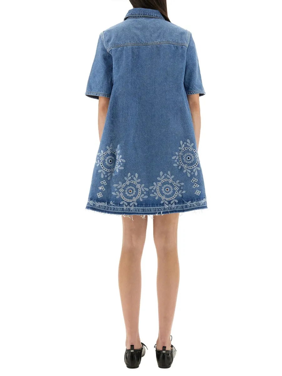 Mini Dress With Sangallo Embroidery sold by Wanan Luxury product image thumbnail 3