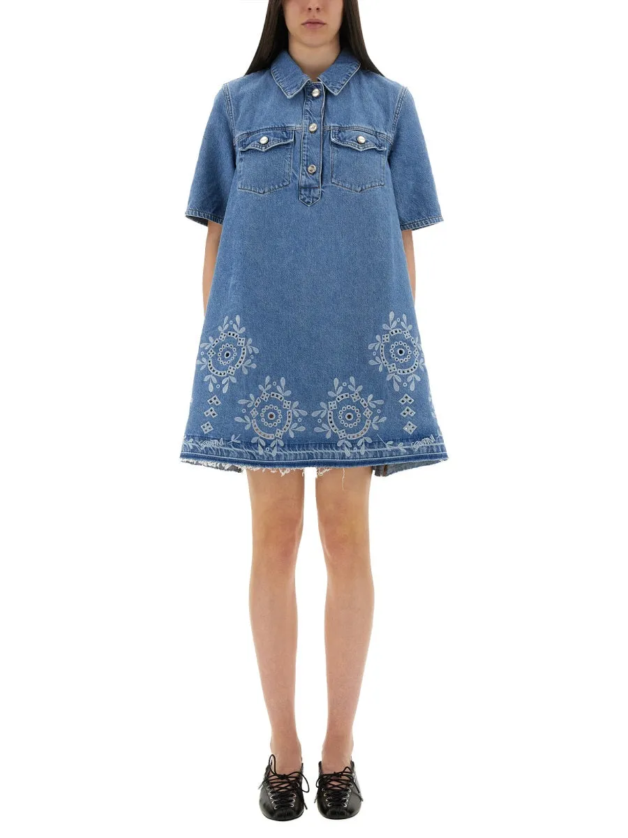 Mini Dress With Sangallo Embroidery sold by Wanan Luxury