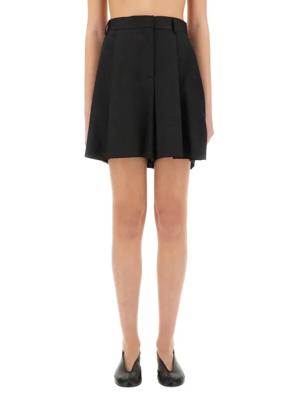 Asymmetrical Wool Shorts sold by Wanan Luxury