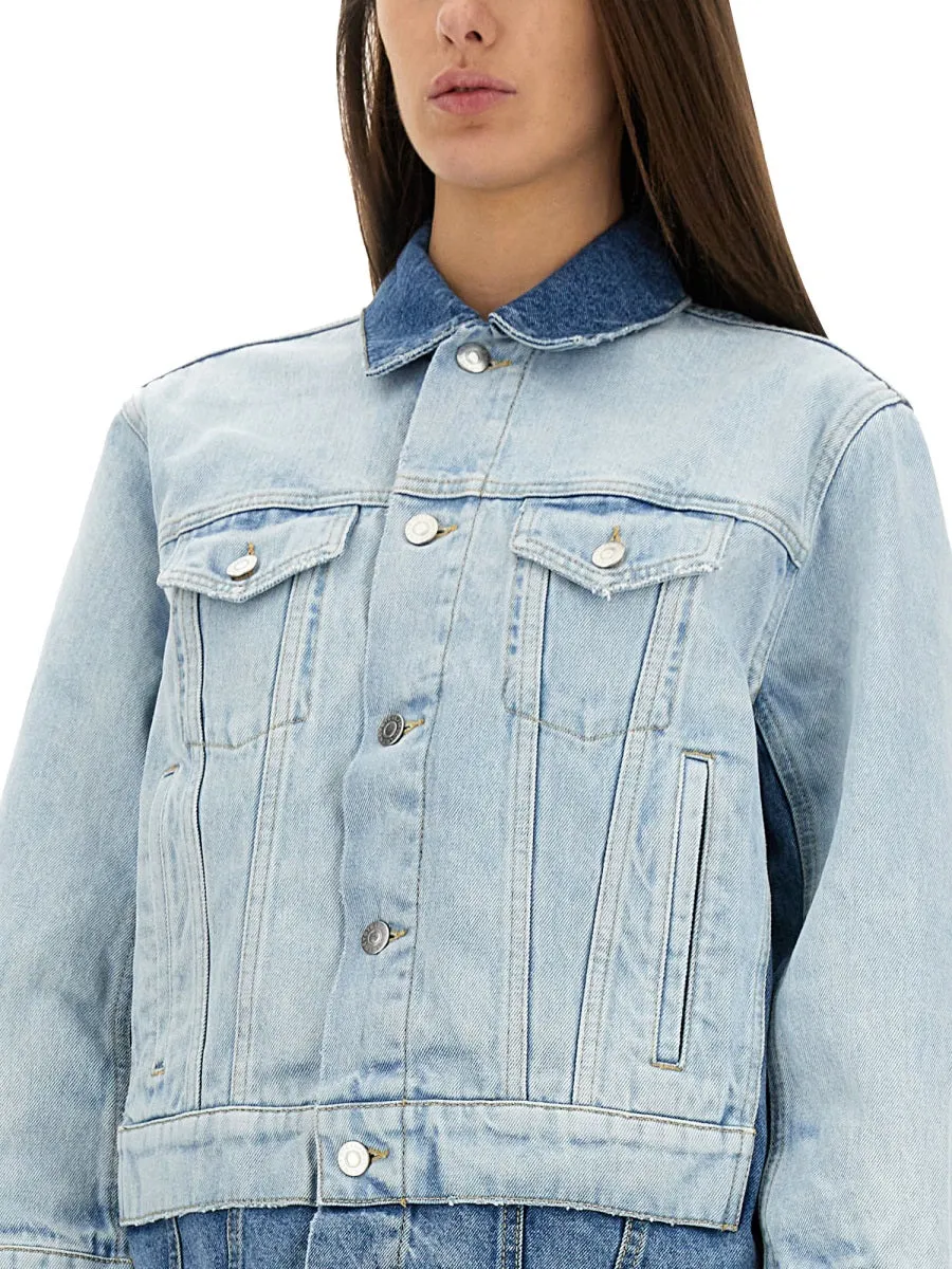 Denim Jacket With Contrasting Panel sold by Wanan Luxury product image thumbnail 4