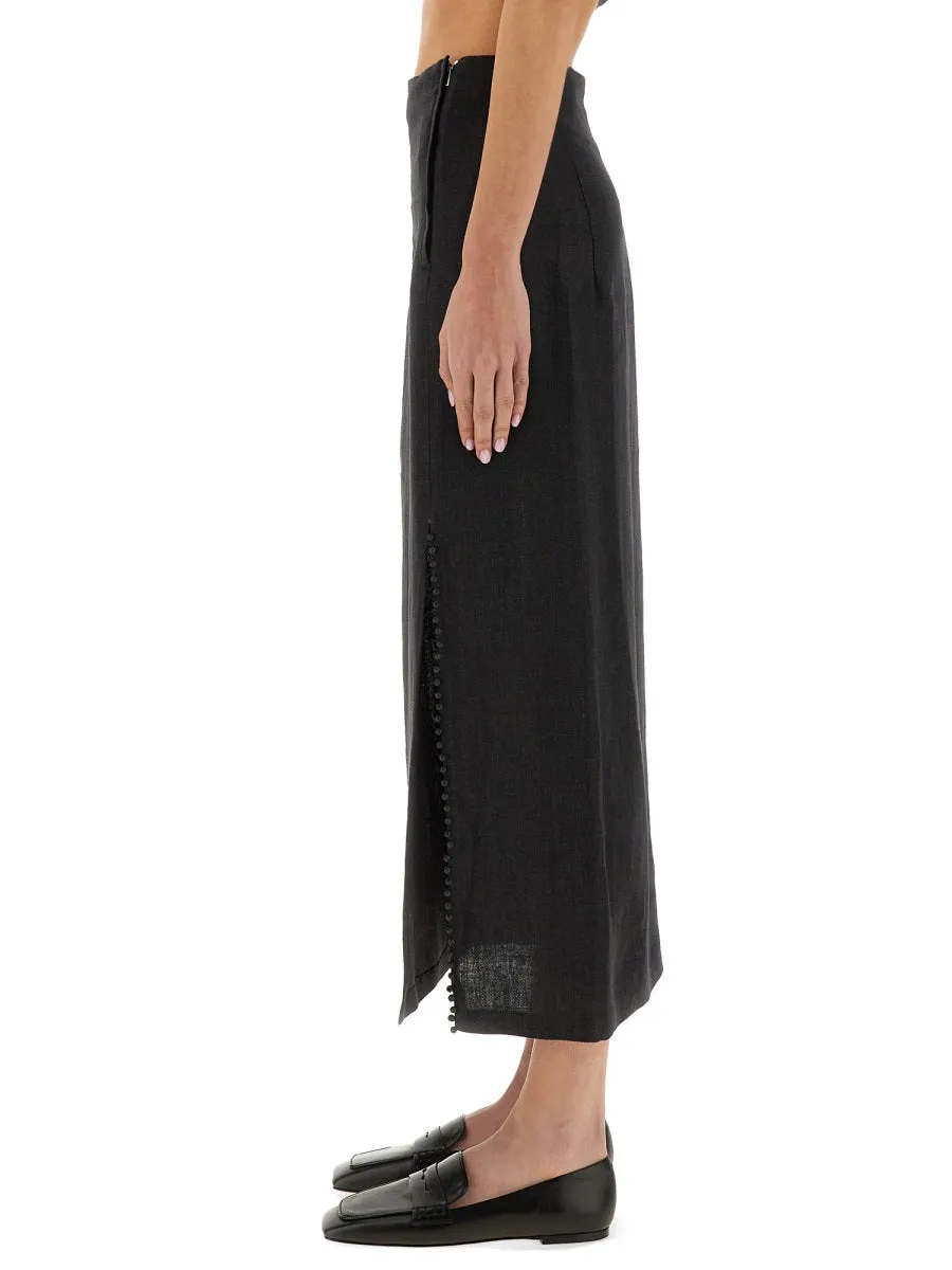 Linen Skirt With Slit sold by Wanan Luxury product image thumbnail 4