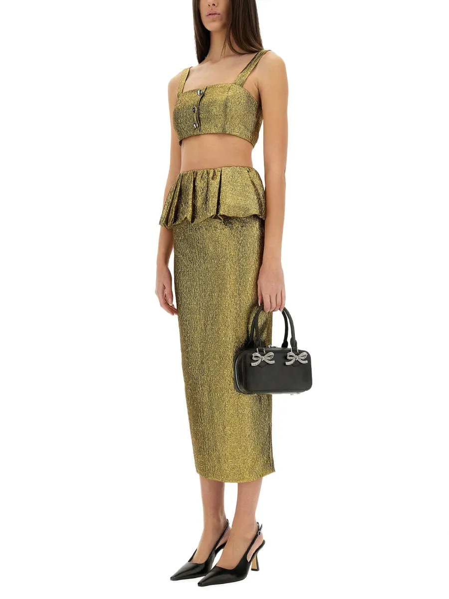 Metallic Jacquard Crop Top sold by Wanan Luxury product image thumbnail 2