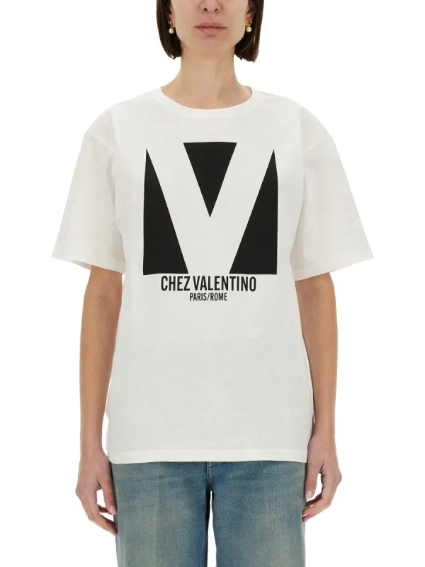 "Chez Valentino" Print T-Shirt sold by Wanan Luxury