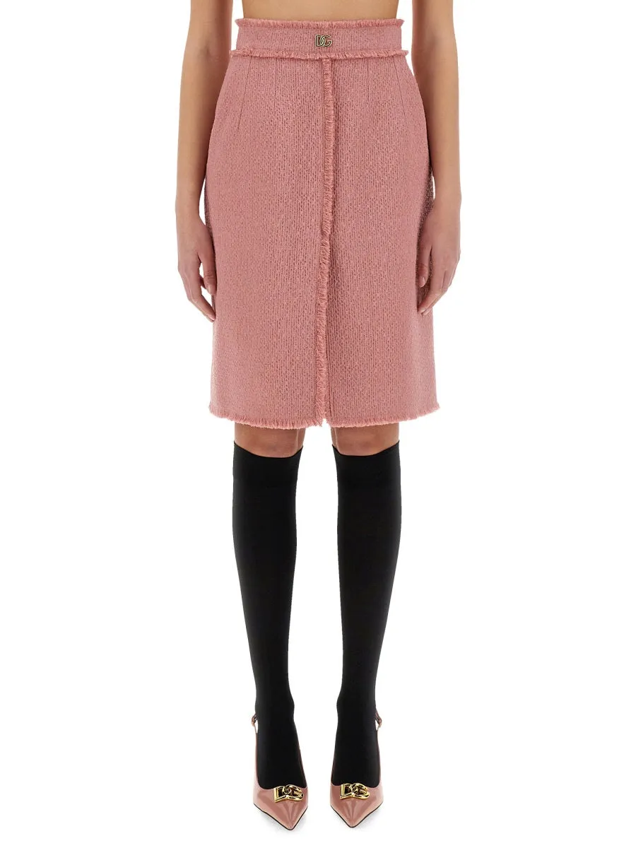 "Rachel" Tweed Midi Skirt sold by Wanan Luxury