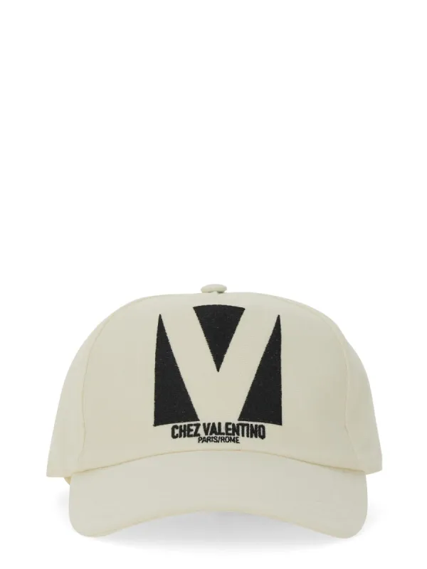 "Chez Valentino" Embroidered Baseball Cap sold by Wanan Luxury
