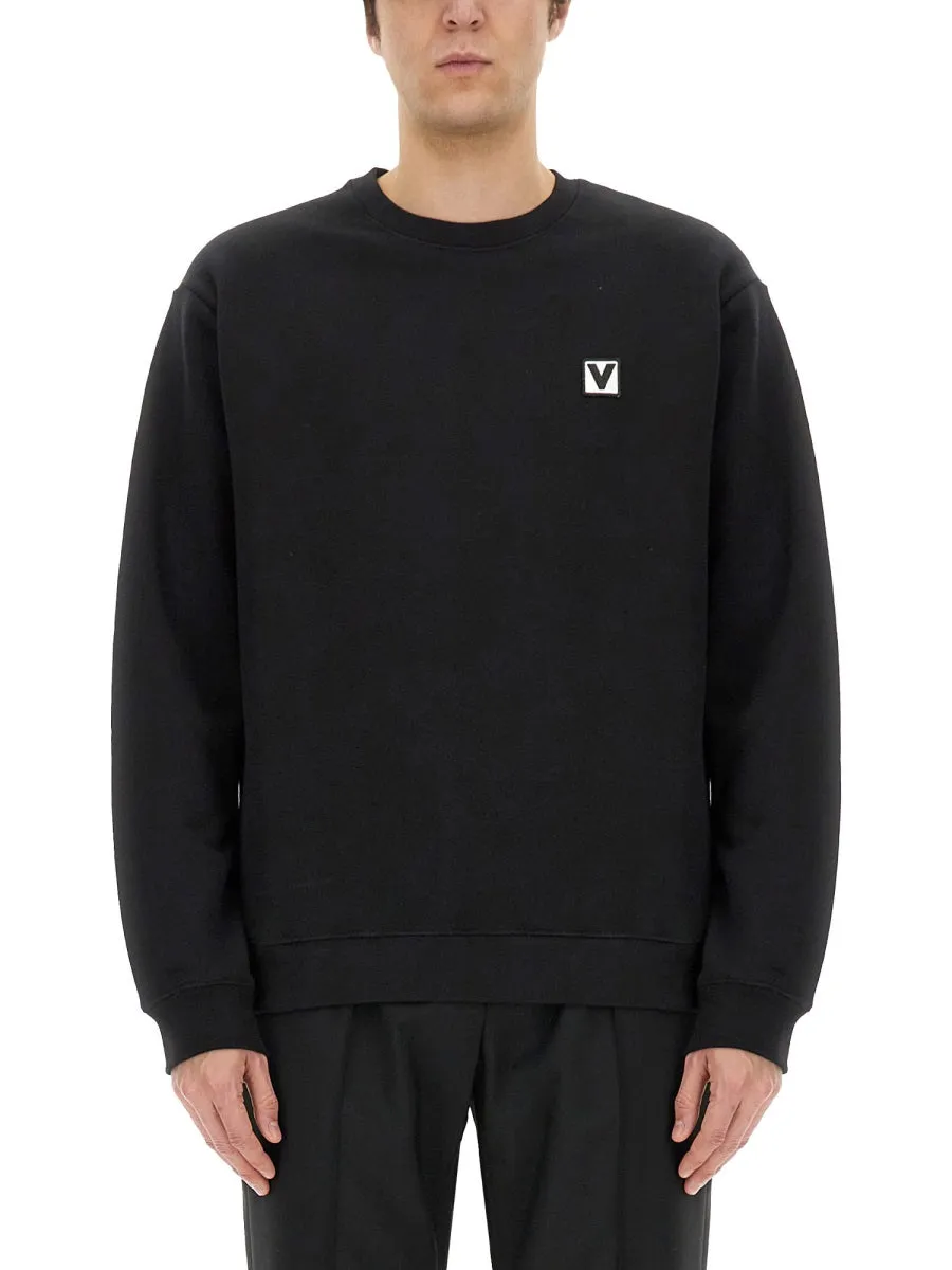 Cotton Crewneck Sweatshirt With "Chez Valentino" Patch sold by Wanan Luxury