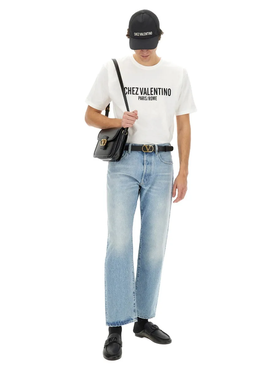 Cotton T-Shirt With "Chez Valentino" Print sold by Wanan Luxury product image thumbnail 2