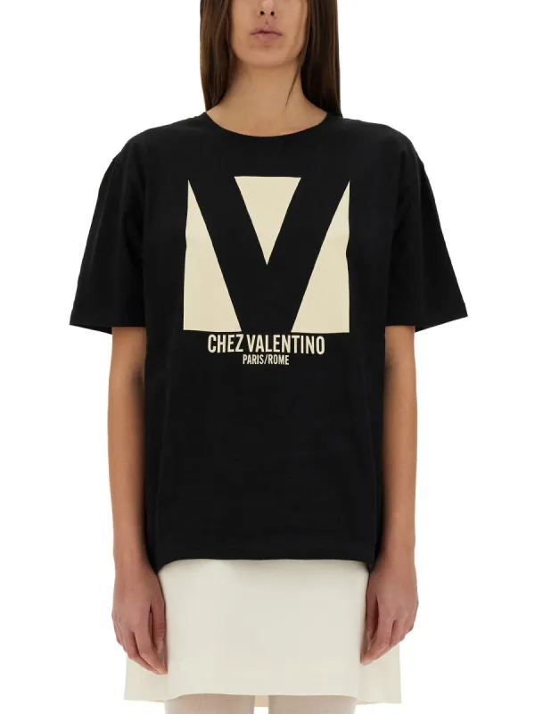 "Chez Valentino" Print T-Shirt sold by Wanan Luxury
