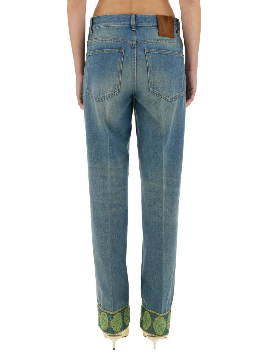 Denim Pants With Jacquard Edges sold by Wanan Luxury product image thumbnail 4