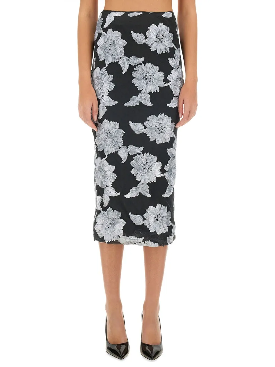 Floral Pencil Skirt sold by Wanan Luxury
