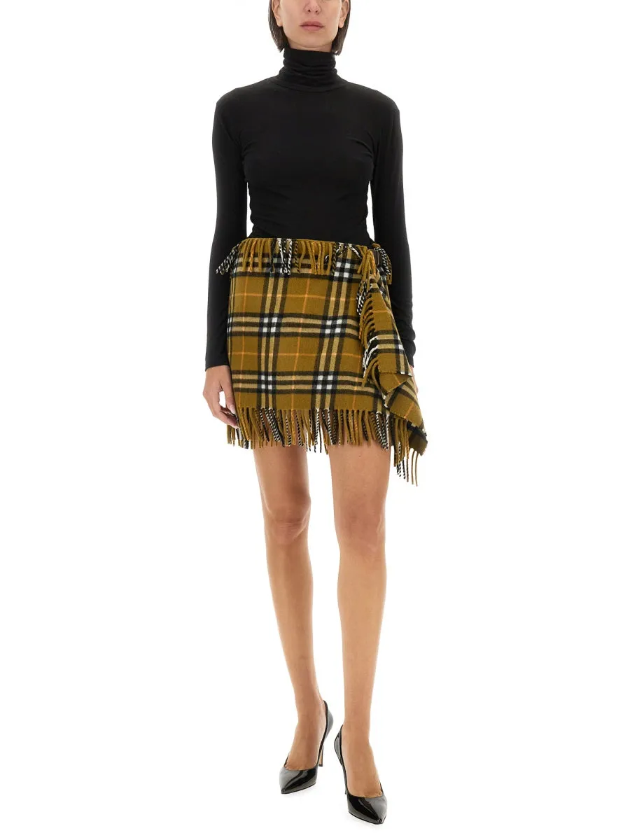 Wool And Cashmere Check Scarf Style Skirt sold by Wanan Luxury product image thumbnail 2