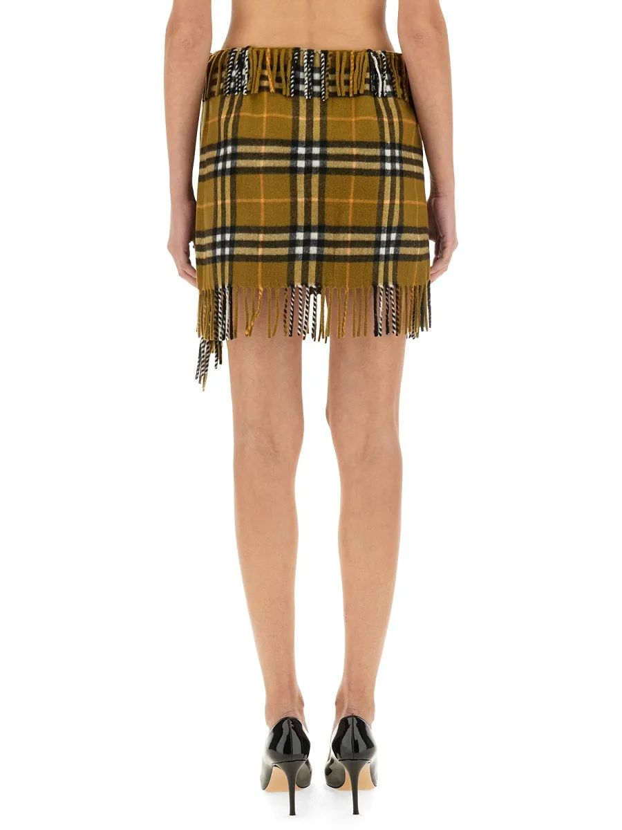 Wool And Cashmere Check Scarf Style Skirt sold by Wanan Luxury product image thumbnail 3