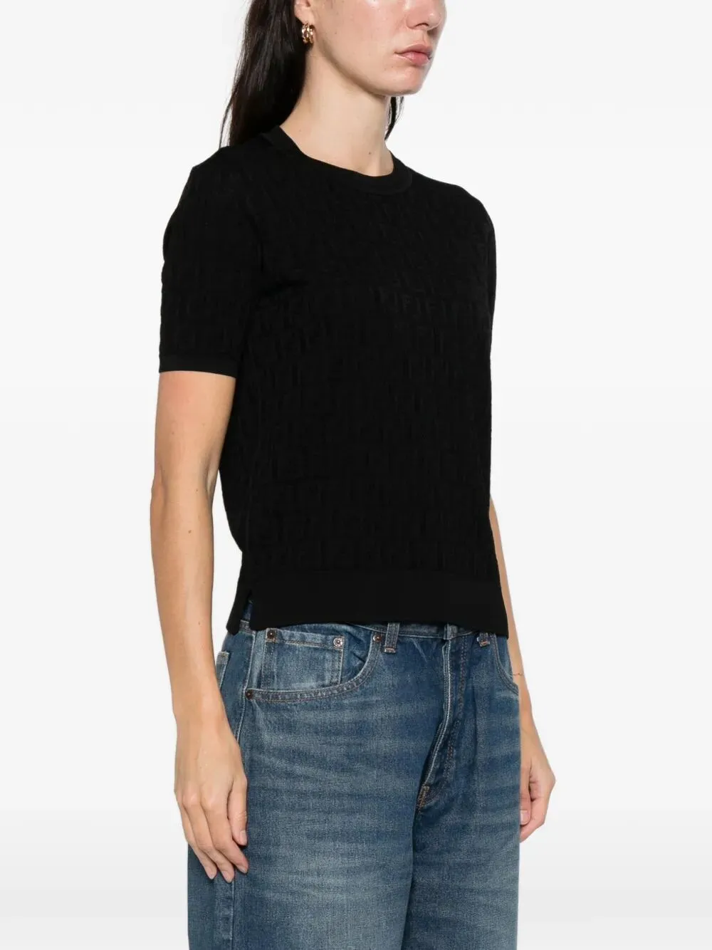 Ff Cotton And Viscose Short Sleeved Jumper sold by Wanan Luxury product image thumbnail 2