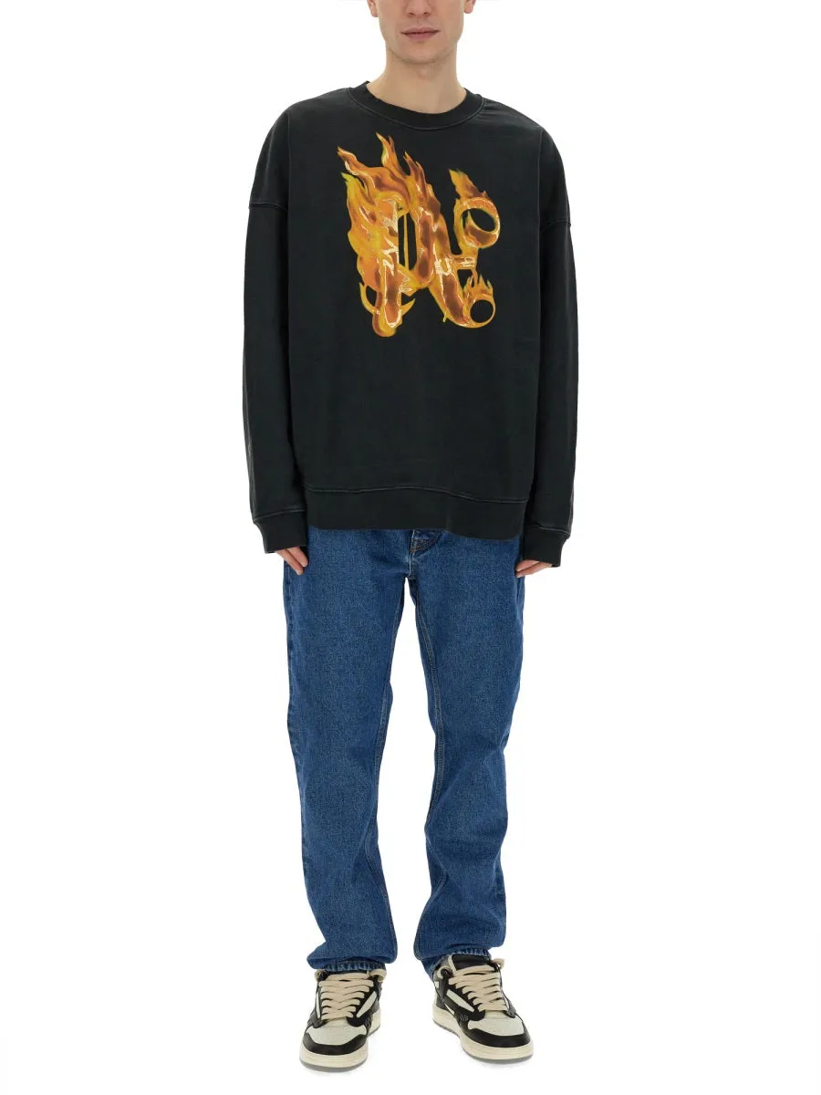 "Burning Monogram" Print Sweatshirt sold by Wanan Luxury product image thumbnail 2