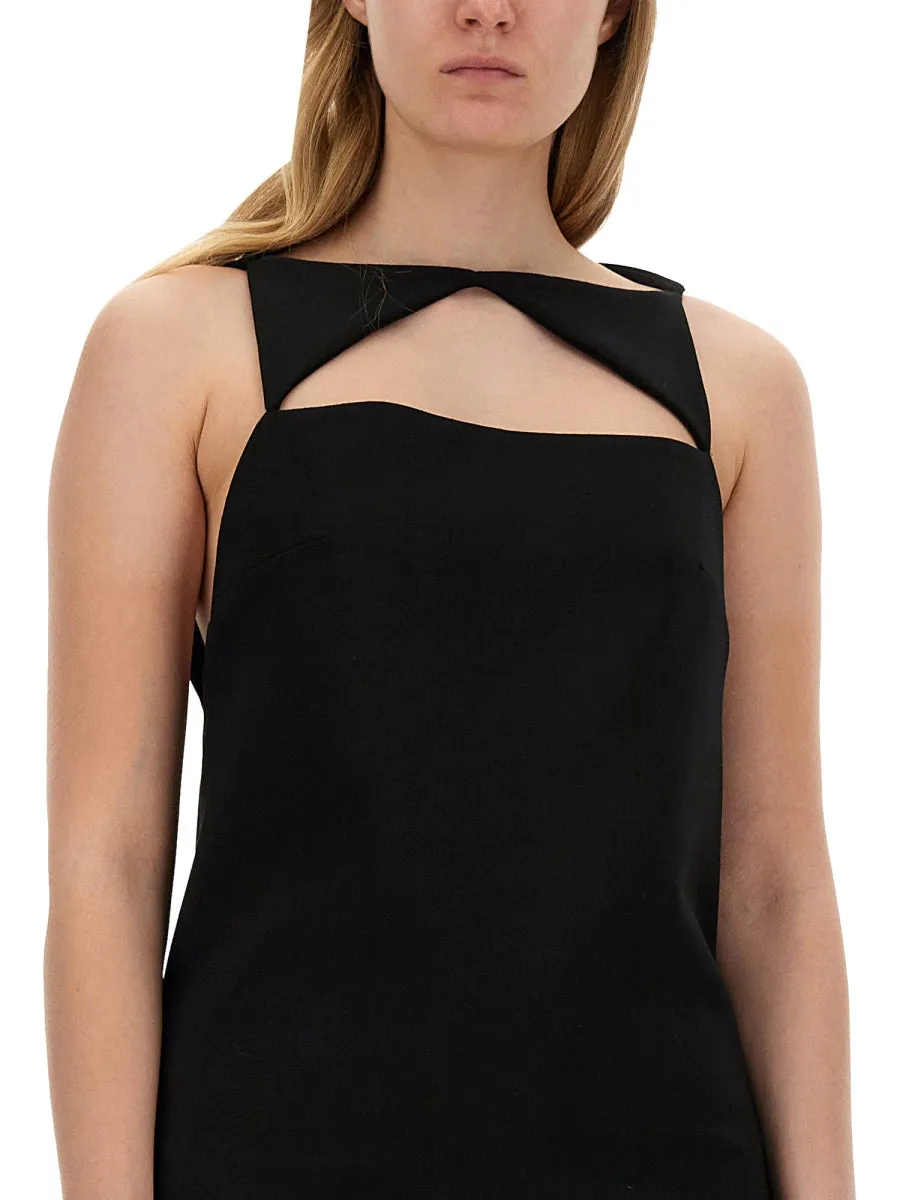 Wool Blend Straight Mini Dress With Cut-Out sold by Wanan Luxury product image thumbnail 4