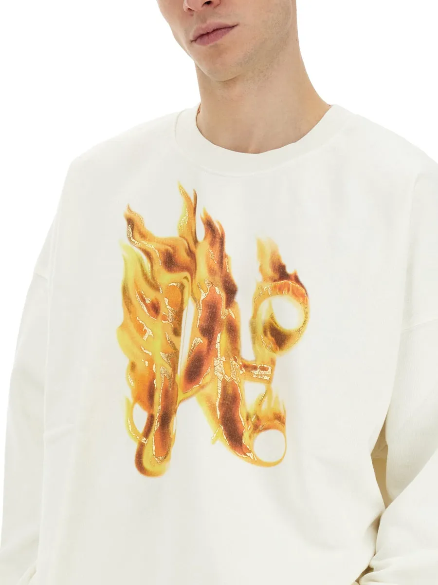 "Burning Monogram" Print Sweatshirt sold by Wanan Luxury product image thumbnail 4