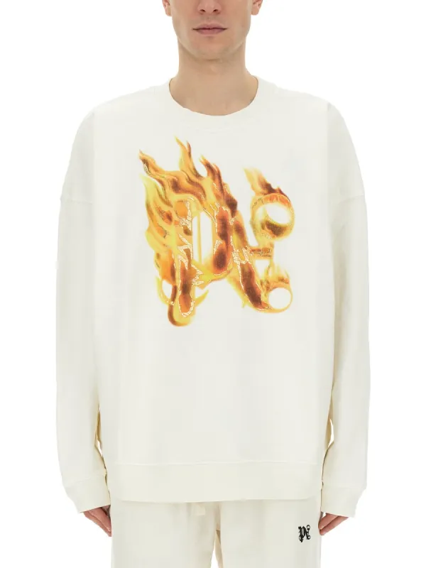 "Burning Monogram" Print Sweatshirt sold by Wanan Luxury