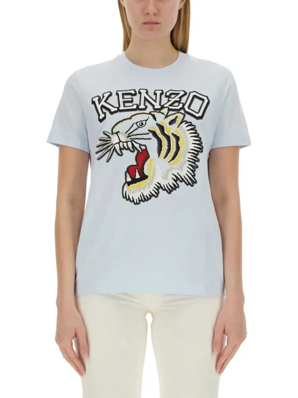 T-Shirt With Tiger Embroidery made by Kenzo