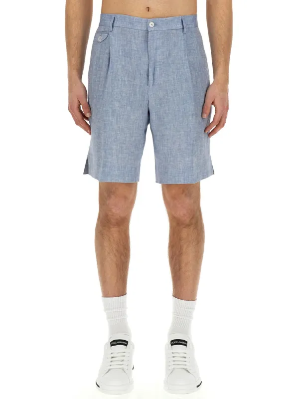 Linen Bermuda Shorts sold by Wanan Luxury
